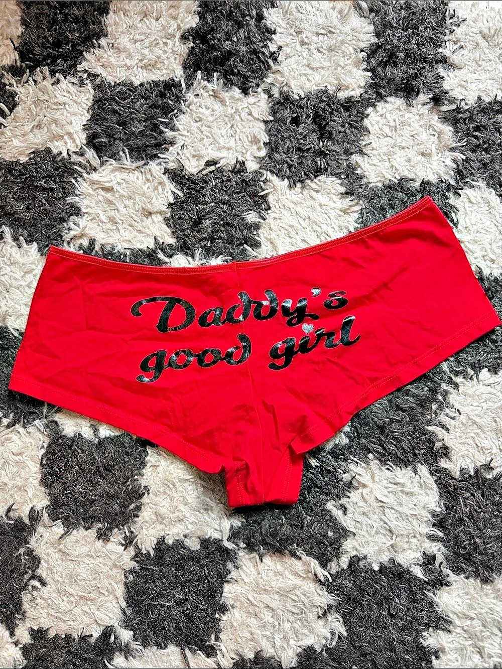 Joli Daddy's good girl Red Cotton Blend Panties Size XL Like New